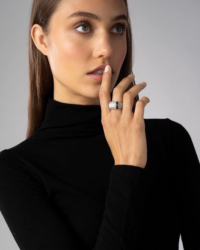 LAGOS Sterling Silver Black Caviar Diamond & Black Ceramic Statement Ring Product Image