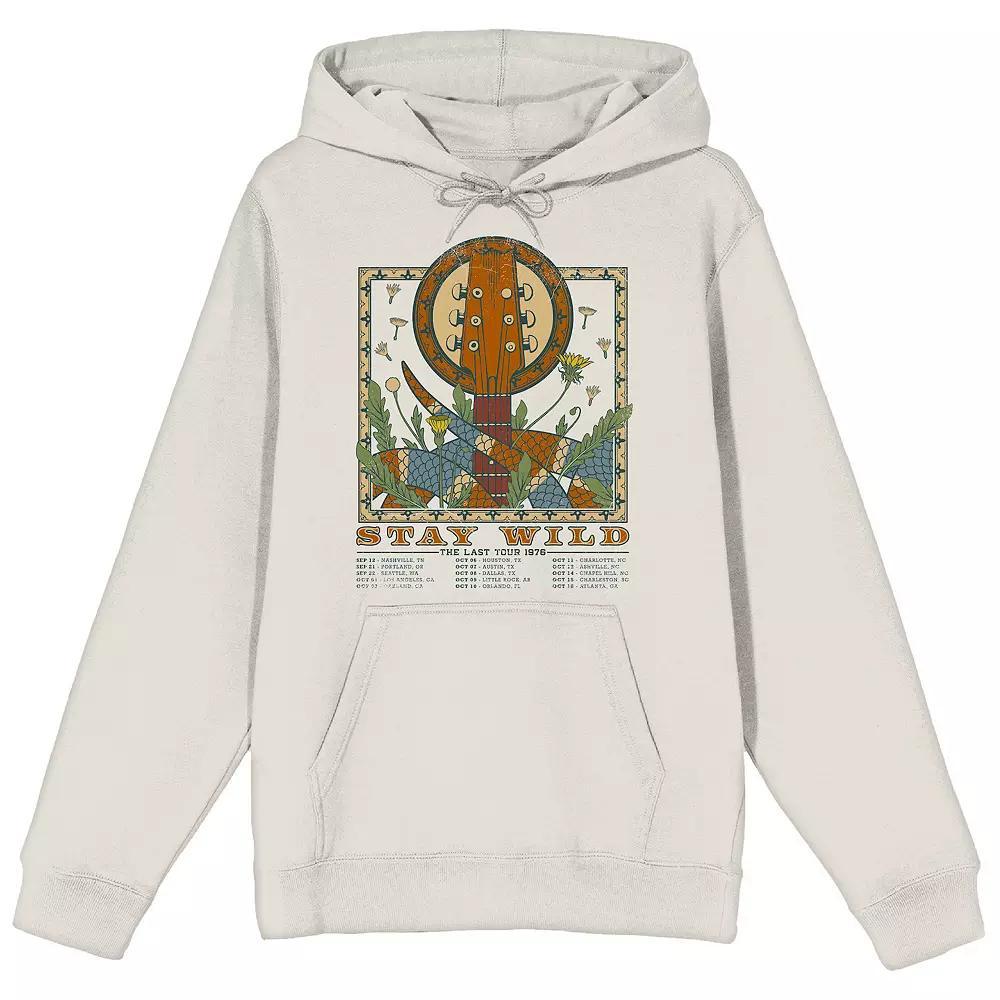 Men's Stay Wild The Last Tour Snake And Guitar Vintage Graphic Hoodie, Size: XL, Beige Product Image