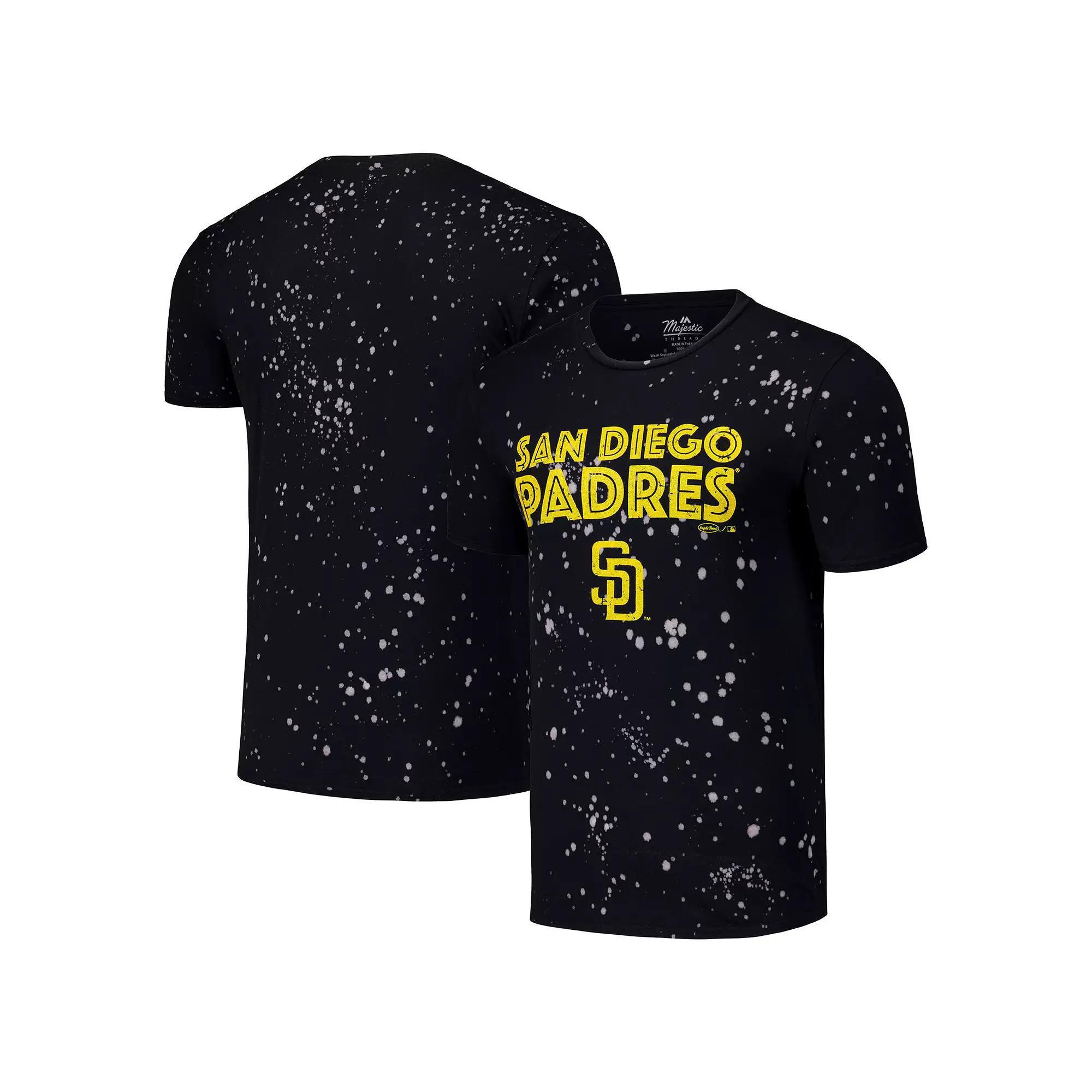 Men's Majestic Threads Black/White San Diego Padres Splatter T-Shirt, Size: XL Product Image