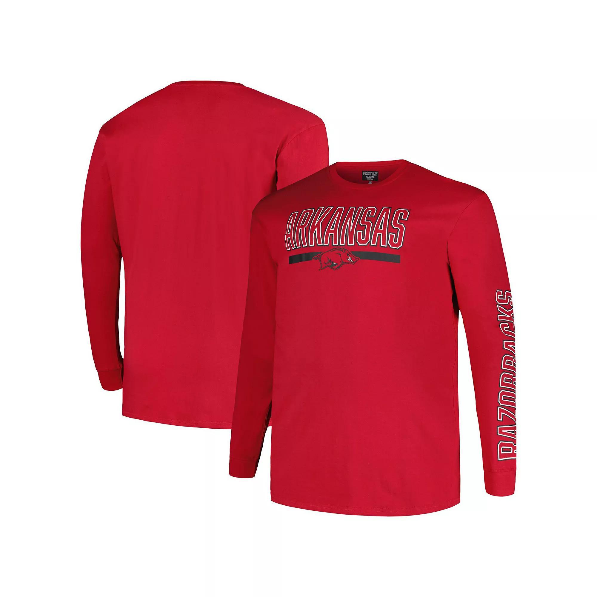 Men's Profile Cardinal Arkansas Razorbacks Big & Tall Two-Hit Graphic Long Sleeve T-Shirt, Size: XLT, Red Product Image
