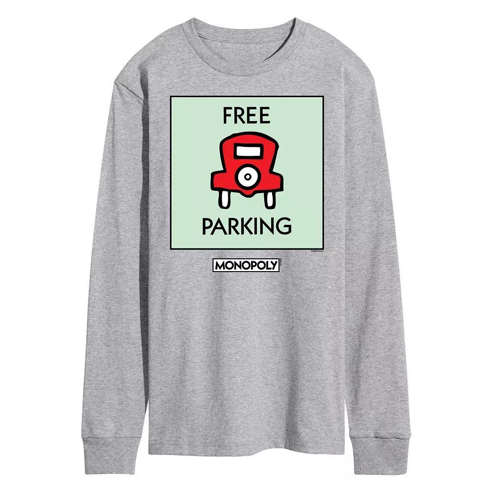Mens Monopoly Free Parking Long Sleeve Graphic Tee Product Image