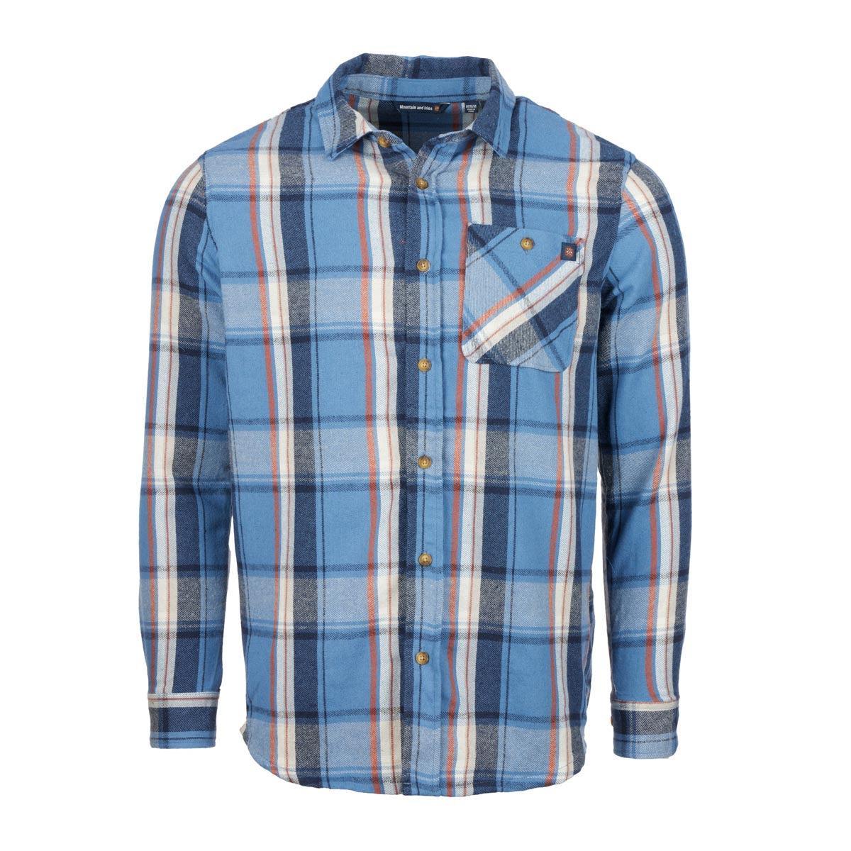 Mountain and Isles Men's 2-Pocket Brushed Cotton Button Down Flannel Shirt Product Image
