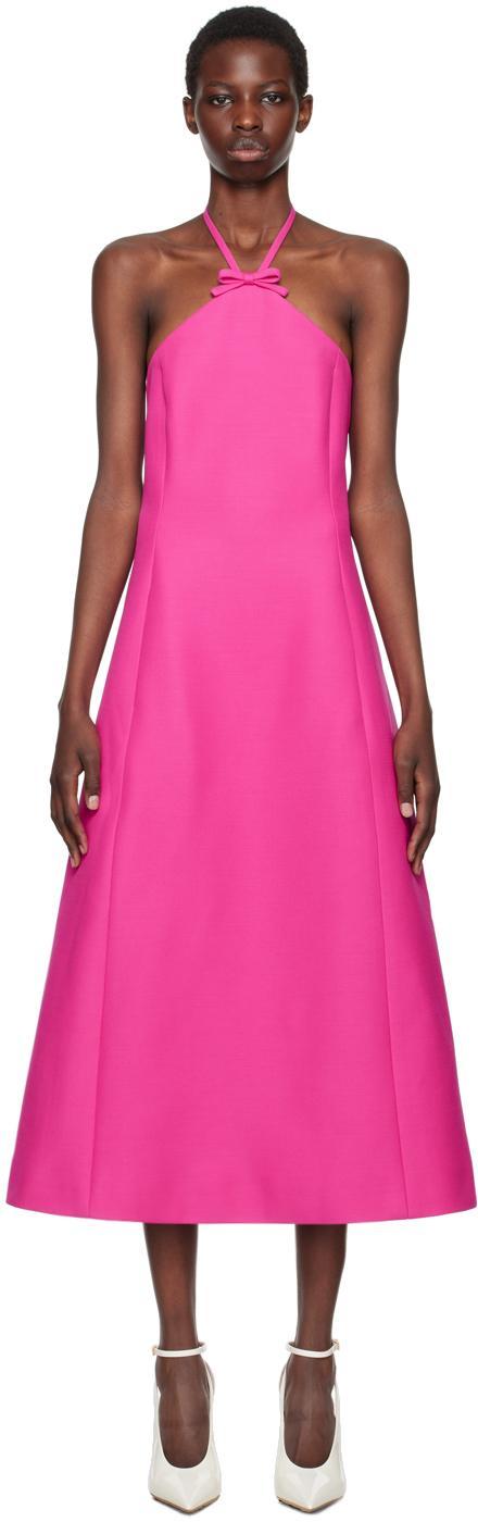VALENTINO Pink Crepe Couture Midi Dress In Uwt Pink Pp Product Image