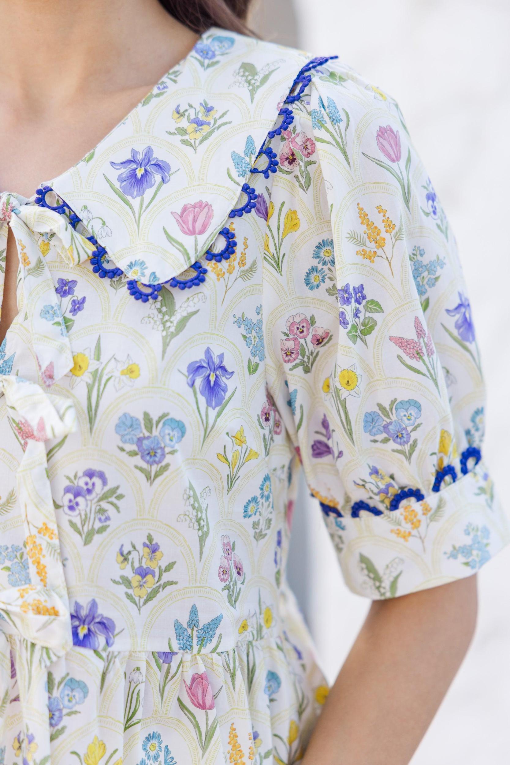 Let's See Off White Floral Medallion Blouse Female Product Image