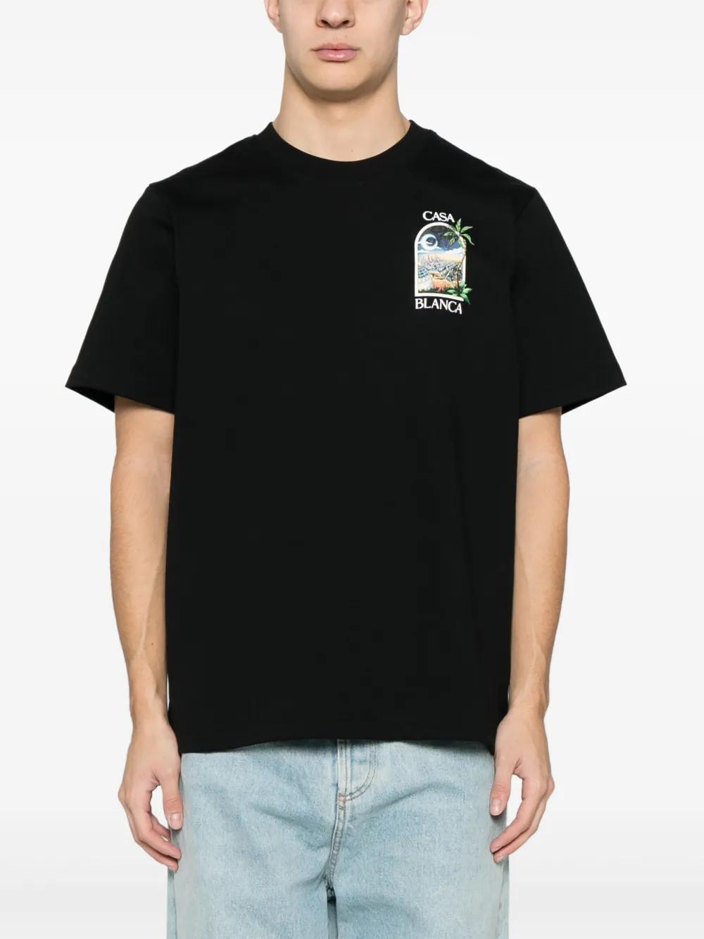 CASABLANCA Les Elements Organic-cotton T-shirt In Black Product Image