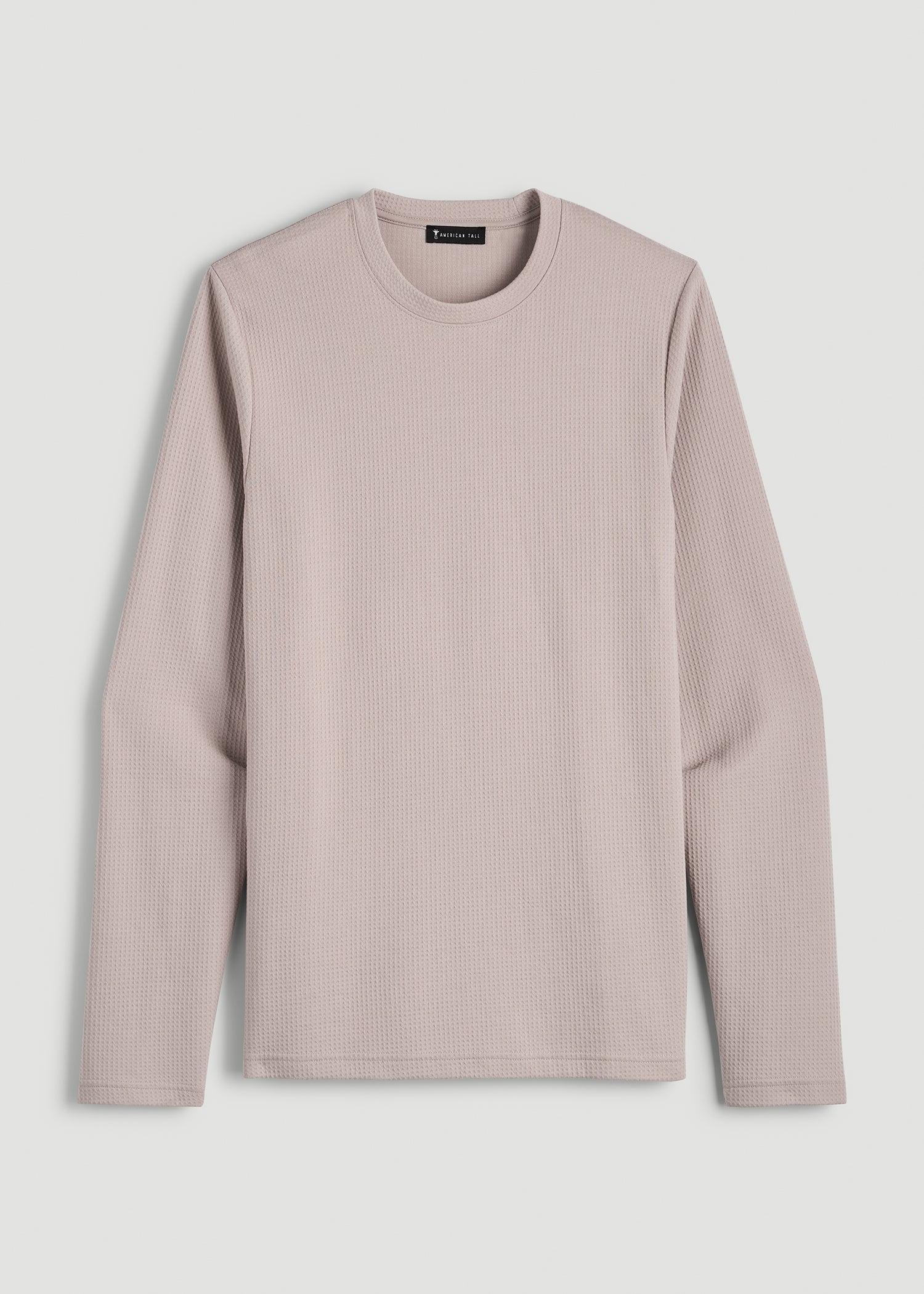 Cloud Knit Waffle Long Sleeve Tee for Tall Men in Desert Rose Male Product Image