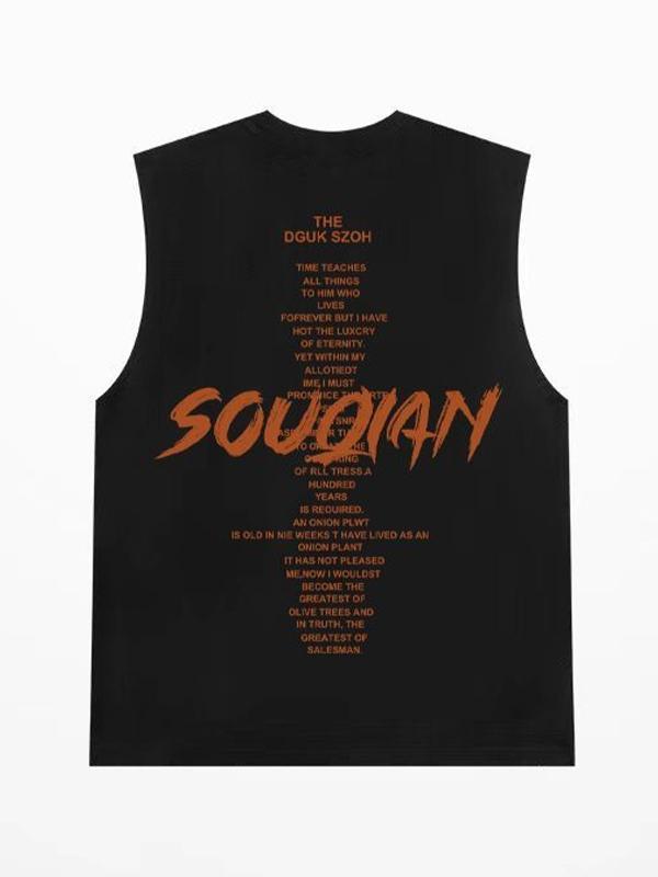 Men's Street Style Washed and Distressed Vest Product Image