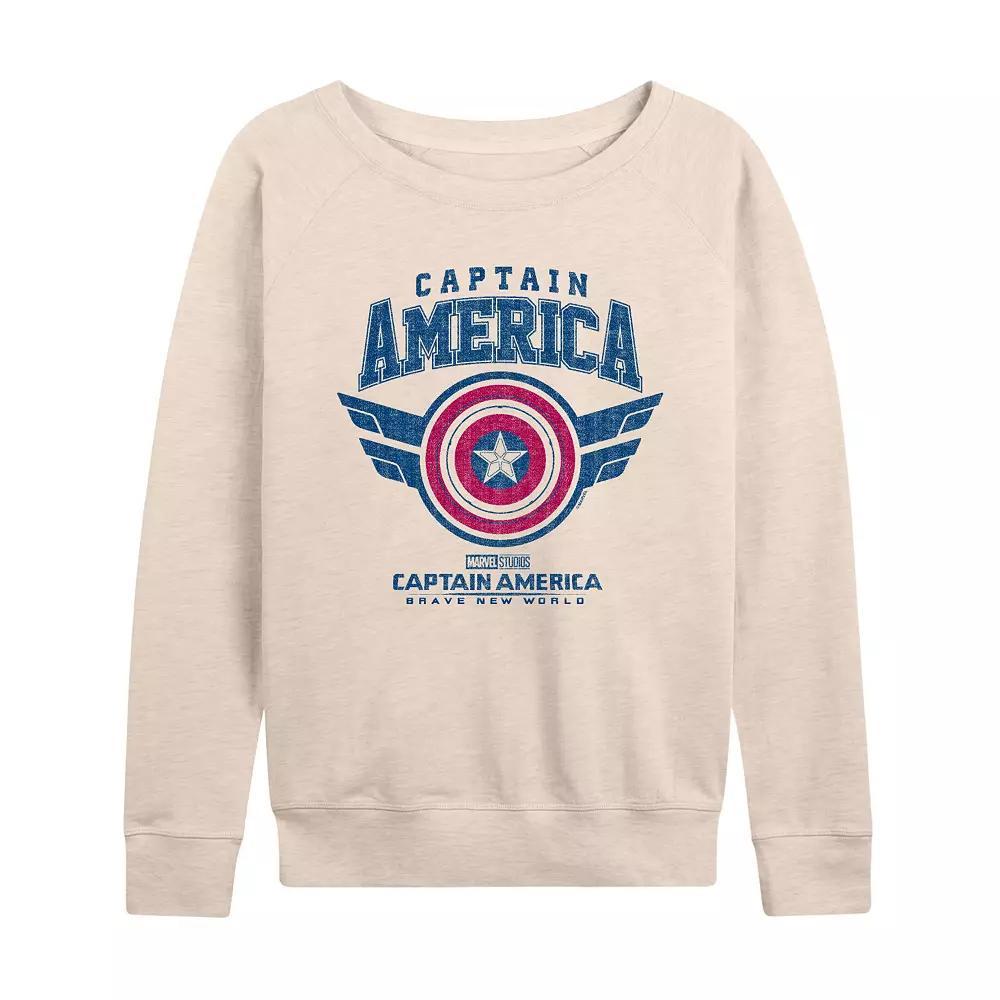 Womens Marvel Captain America: Brave New World Collegiate French Terry Long Sleeve Tee Product Image