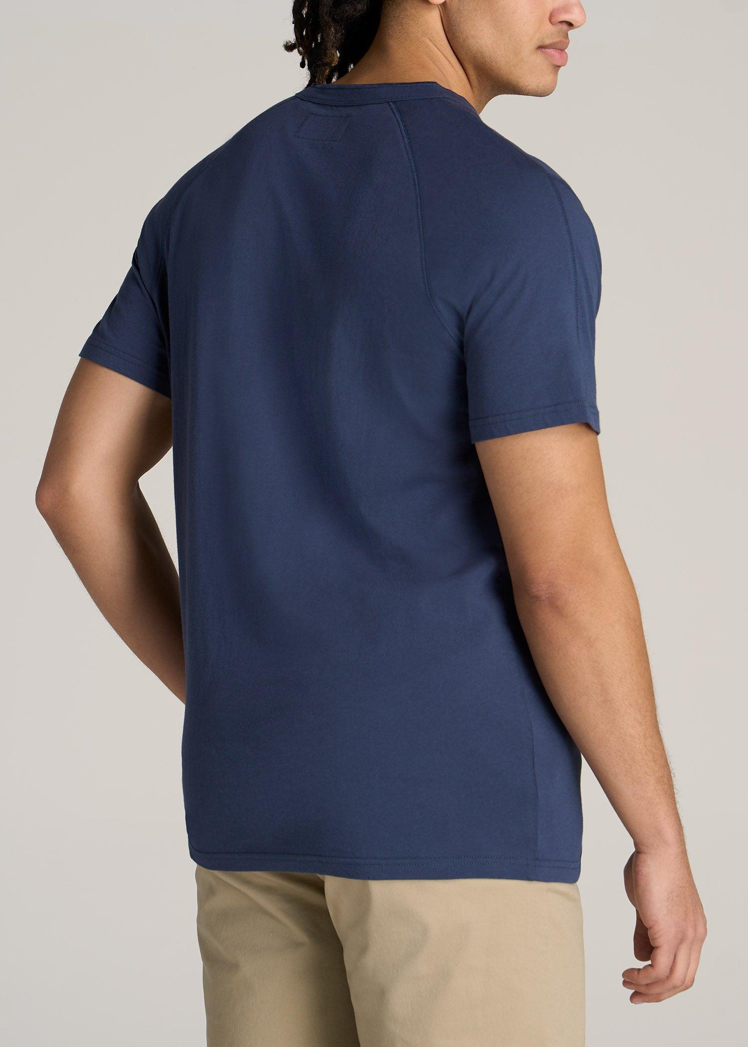 LJ&S REGULAR-FIT Jersey Henley Tee for Tall Men in Vintage Midnight Navy Product Image