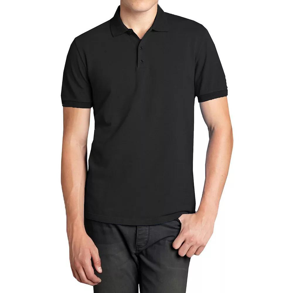 Men's Galaxy Short Sleeve Pique Polo, Size: Small, Black Product Image