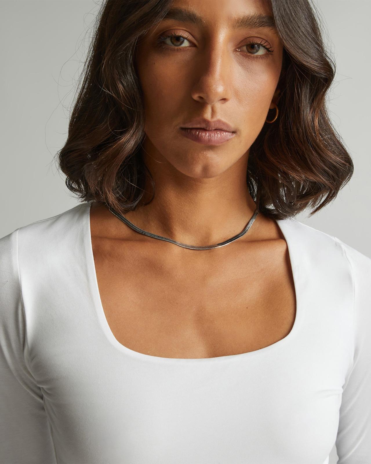 The Long-Sleeve Supima® Square-Neck Bodysuit Product Image