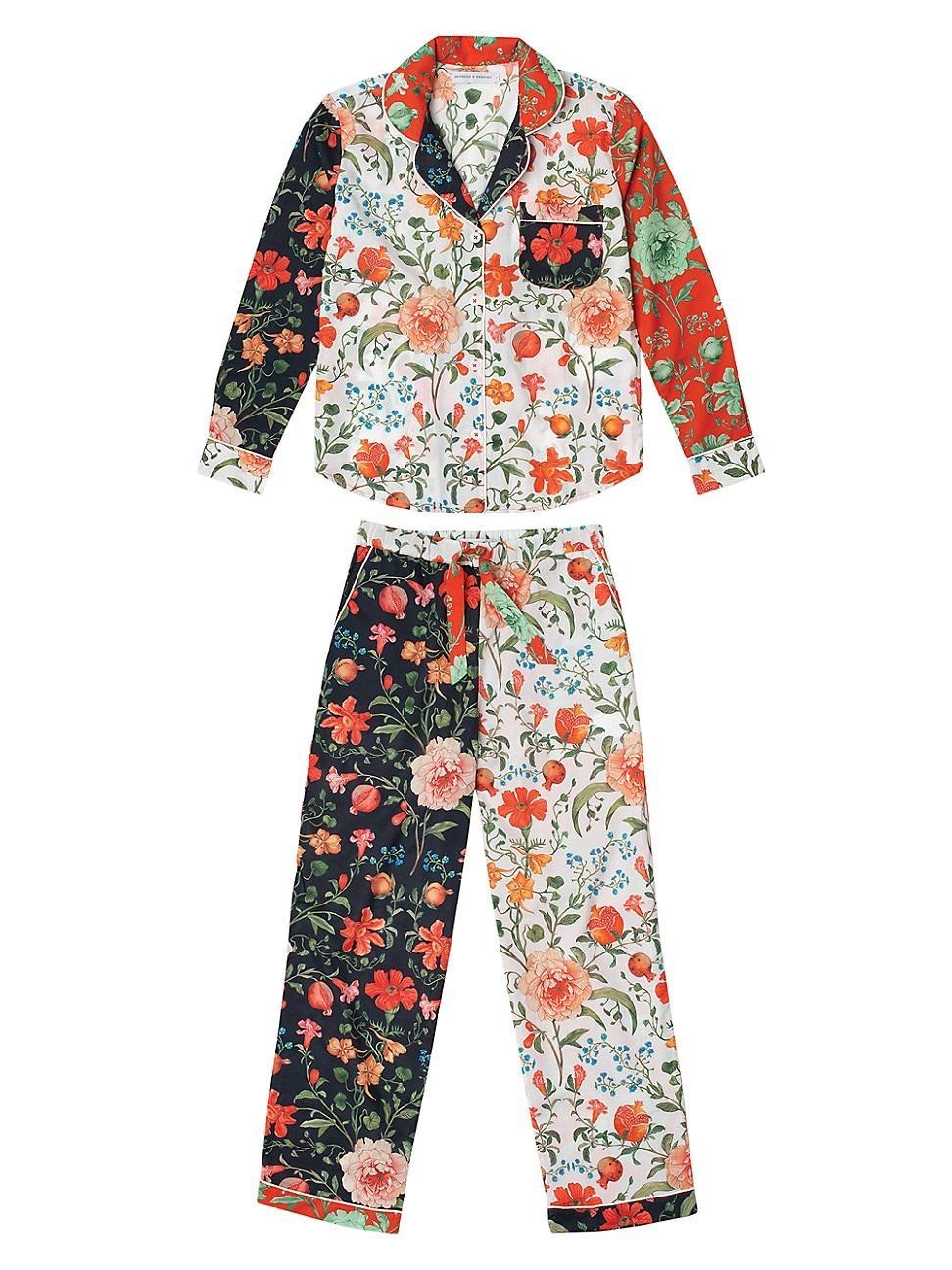 Desmond & Dempsey Womens Long Sleeve Jaguar Pajama Set Product Image