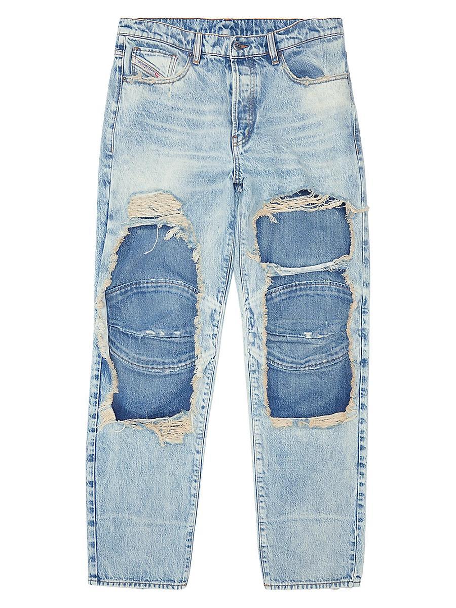 Mens Fire Distressed Straight-Leg Jeans Product Image