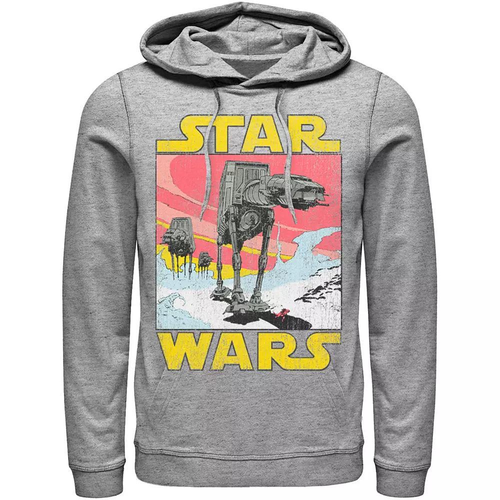 Men's Star Wars At-AT Retro Poster Hoodie, Size: 3XL, Athletic Grey Product Image