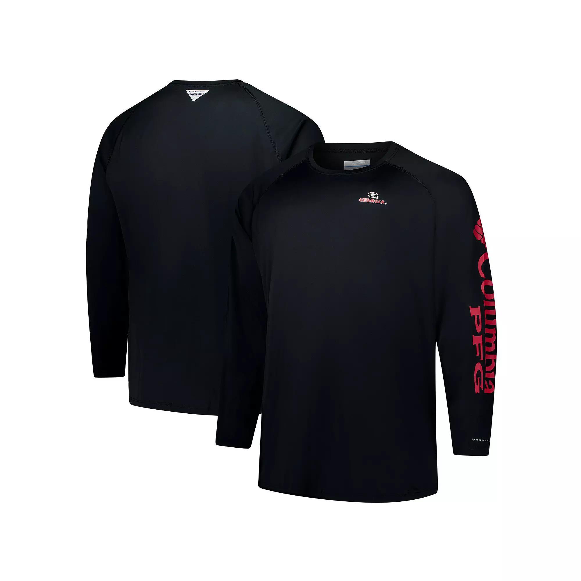 Men's Columbia Black Georgia Bulldogs Big & Tall Terminal Tackle Omni-Shade Long Sleeve T-Shirt, Size: 2XLT Product Image