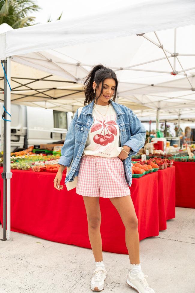 Farmers Market Cherries Ivory Comfort Color Graphic Tee Product Image