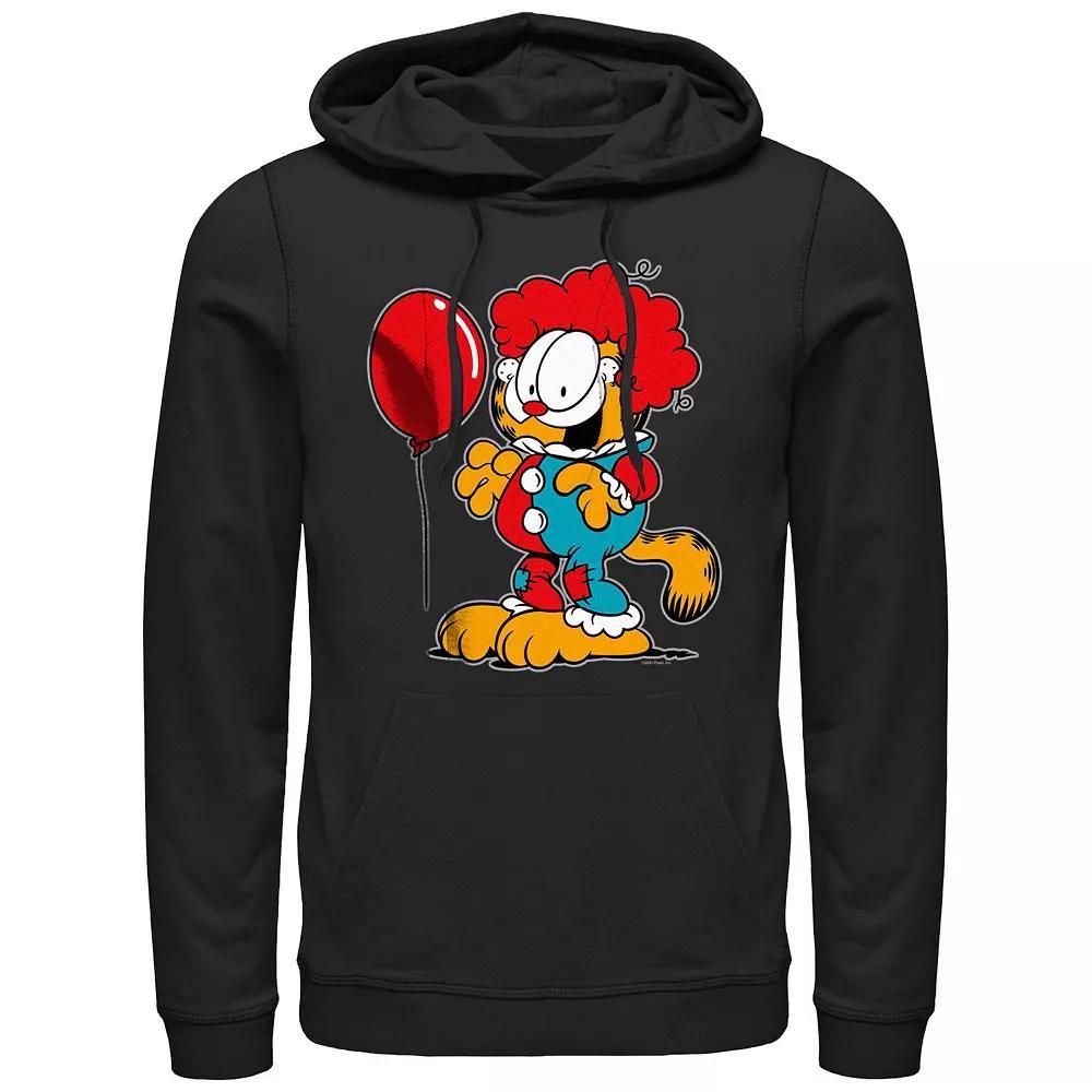 Men's Garfield The Cat Clown Graphic Hoodie, Size: Small, Black Product Image