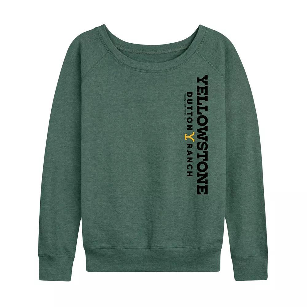 Womens Yellowstone Dutton Ranch French Terry Long Sleeve Tee, Girls Brown Product Image