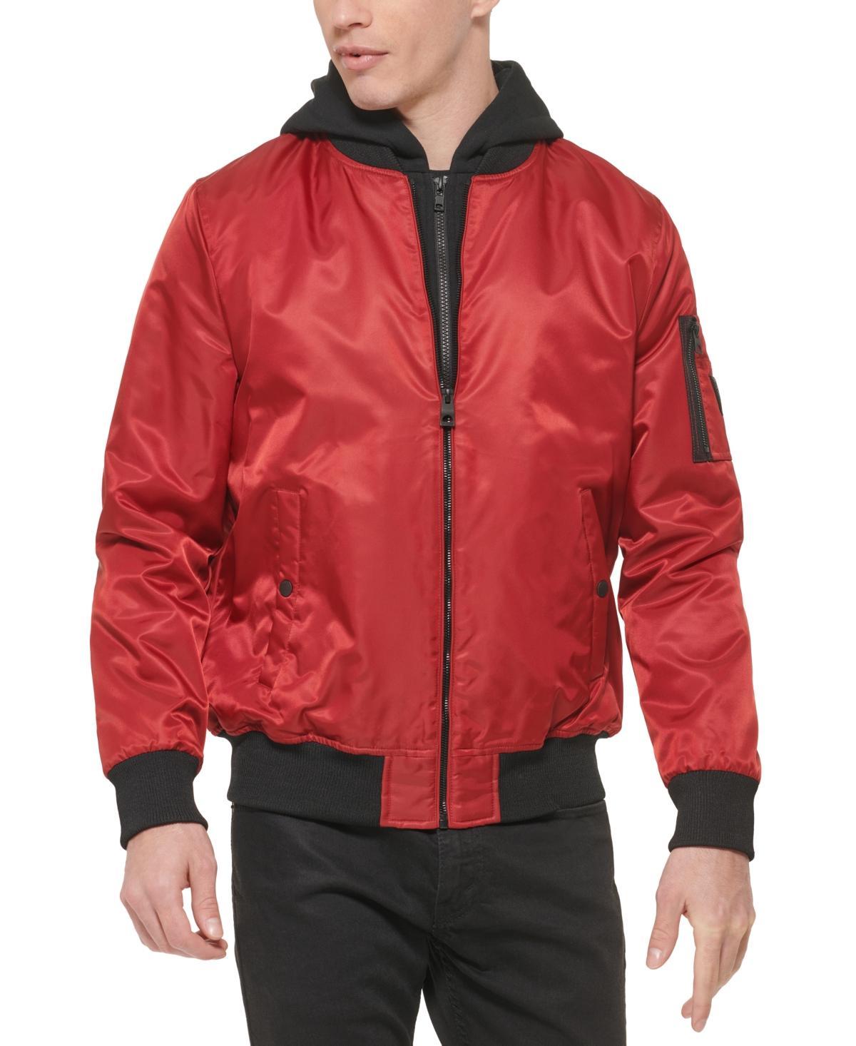 Guess Mens Bomber Jacket with Removable Hooded Inset Product Image