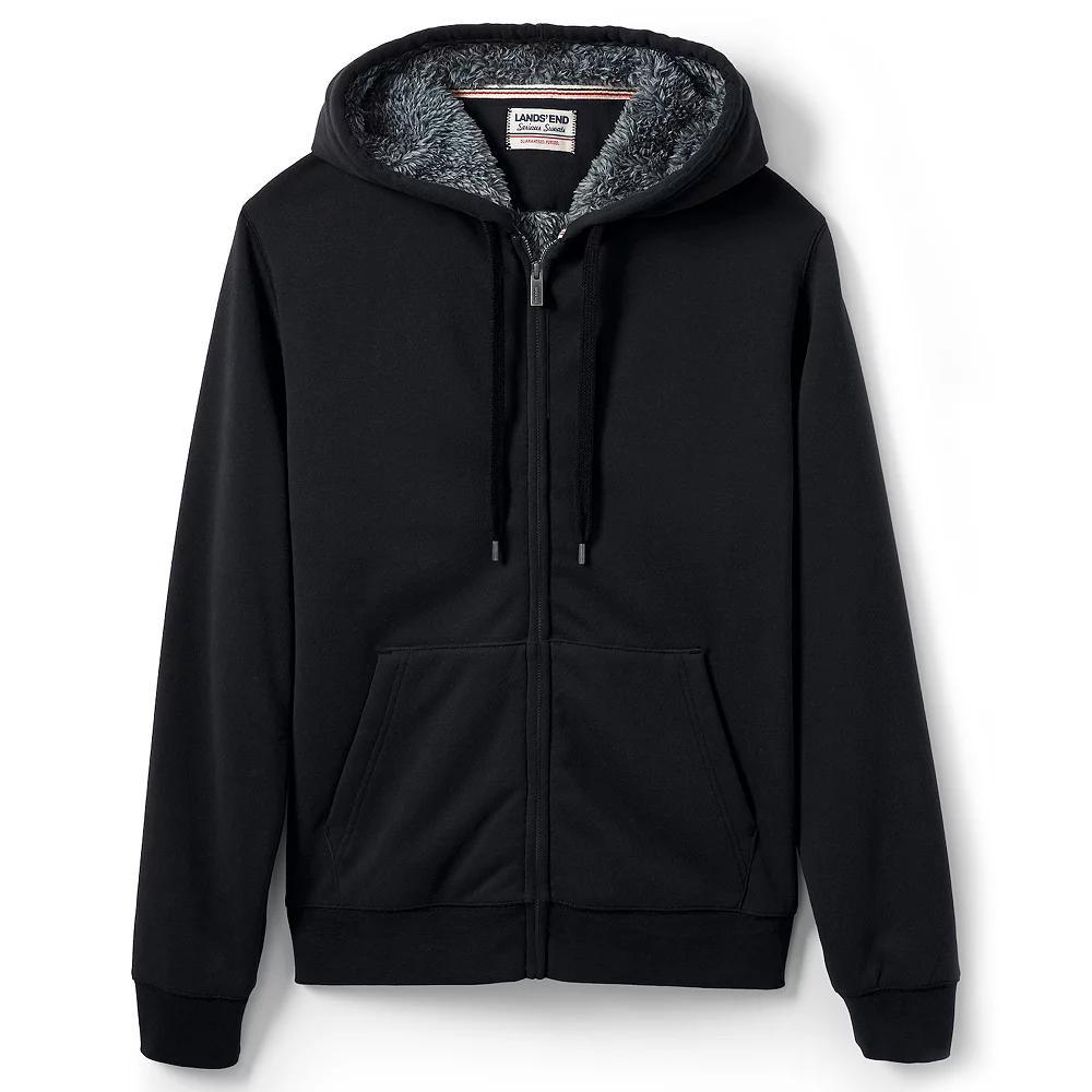 Men's Lands' End Serious Sweats Full-Zip Sherpa Hoodie, Size: Small, Radiant Blue Product Image