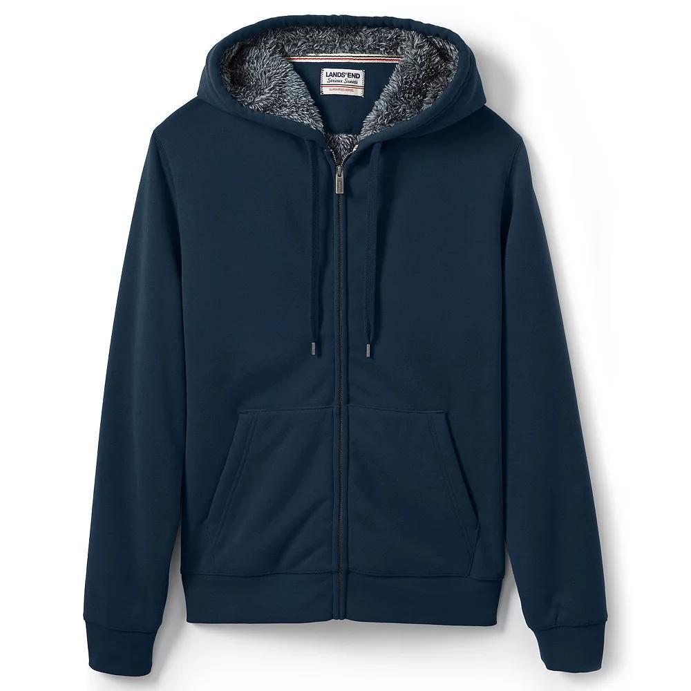 Men's Lands' End Serious Sweats Full-Zip Sherpa Hoodie, Size: Small, Radiant Blue Product Image