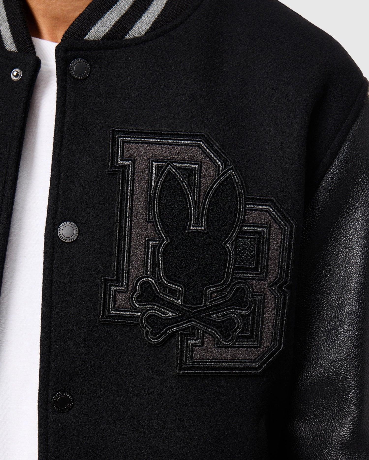 MENS BRAYDEN WOOL LEATHER VARSITY BOMBER - B6J876D200 Product Image