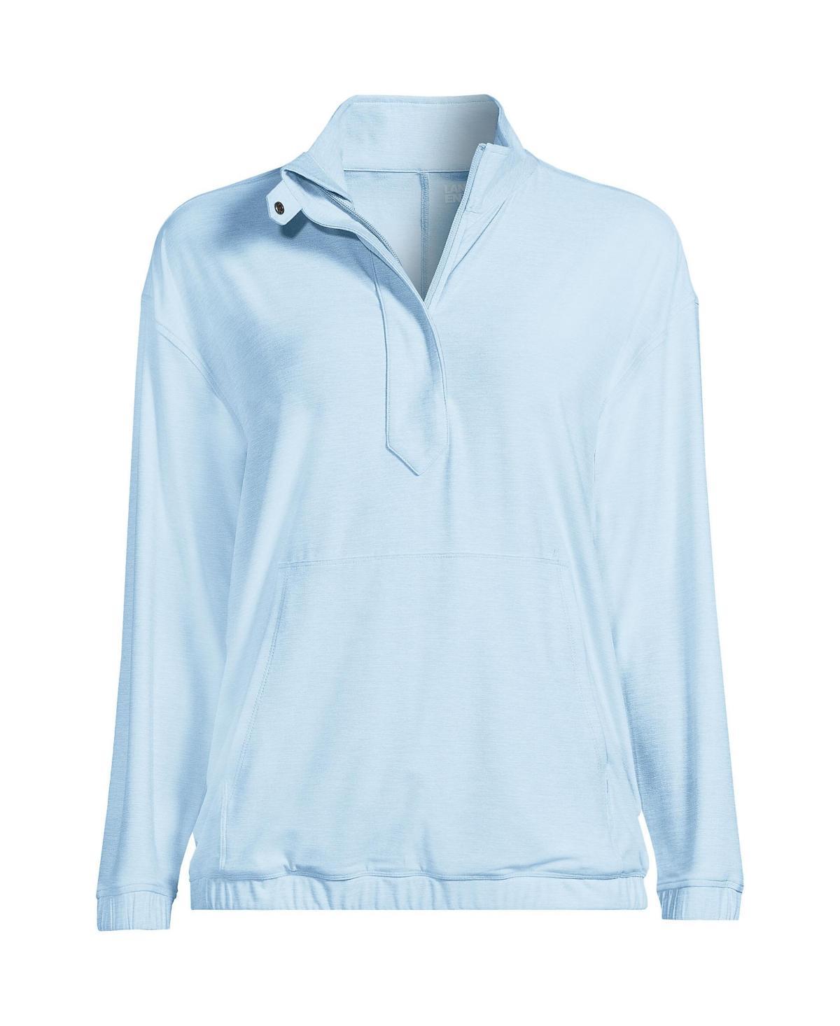 Womens Lands End Performance UPF 50 Quarter Zip Pullover Red Space Dye Product Image