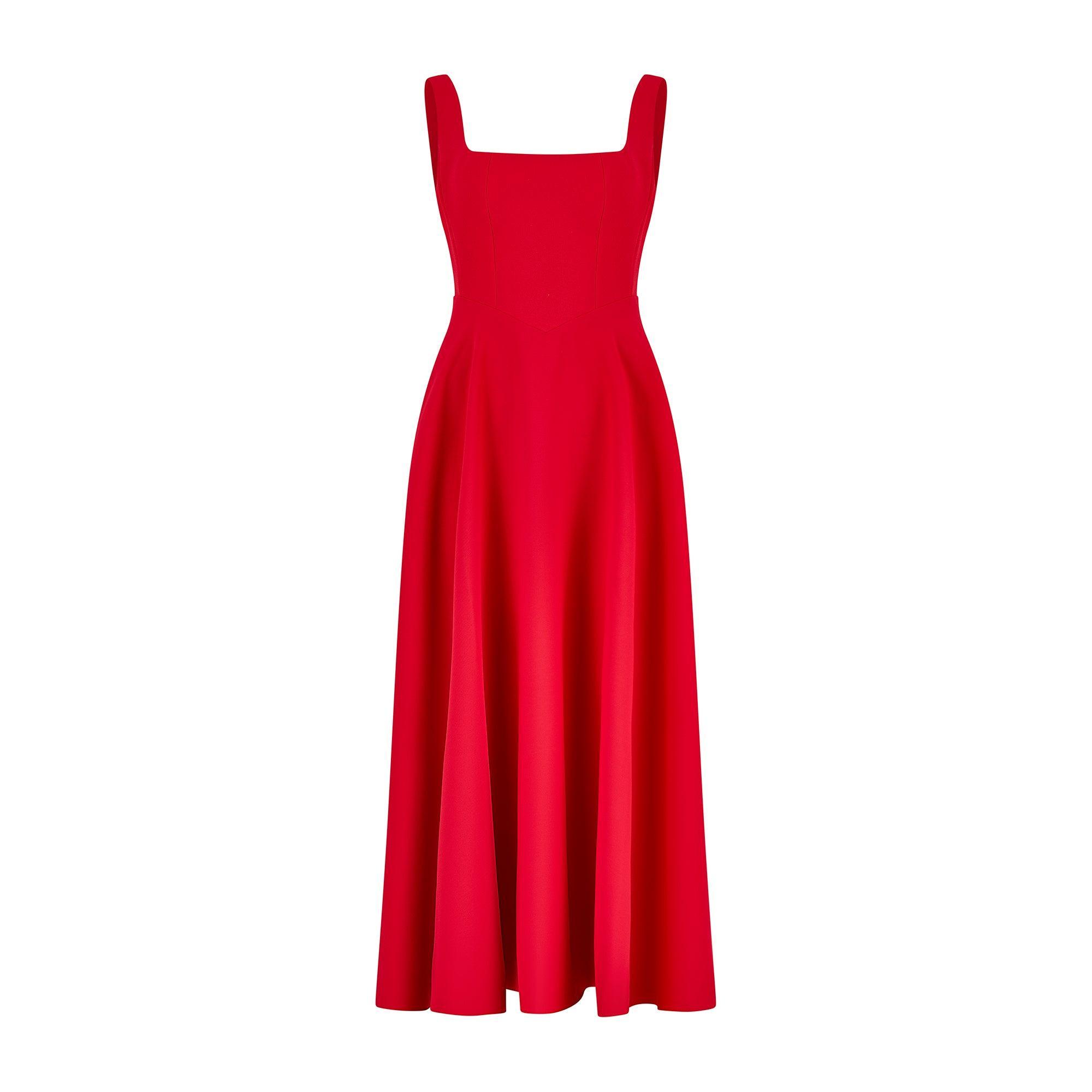 The Ultimate Muse High Waist Square Neck Midi Dress Product Image