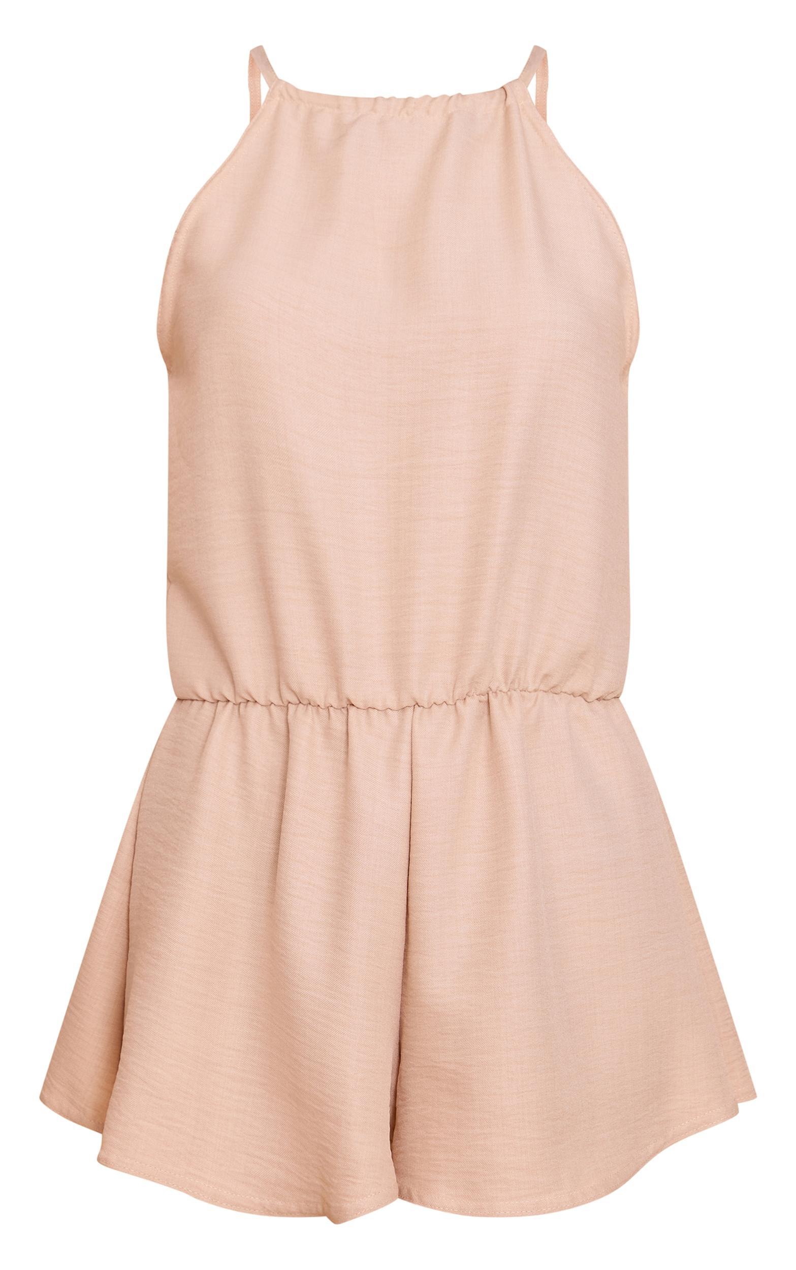 Natural Textured High Neck Floaty Romper Product Image