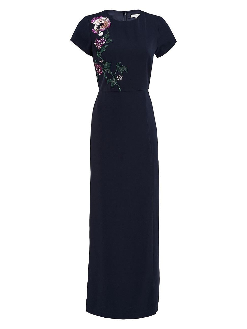 Womens Serenity Floral Embellished Column Gown Product Image