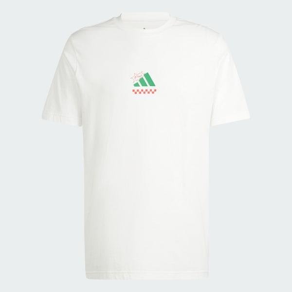 Men's adidas Lounge Pizza Graphic Sportswear Tee, Size: XL, Off White Product Image