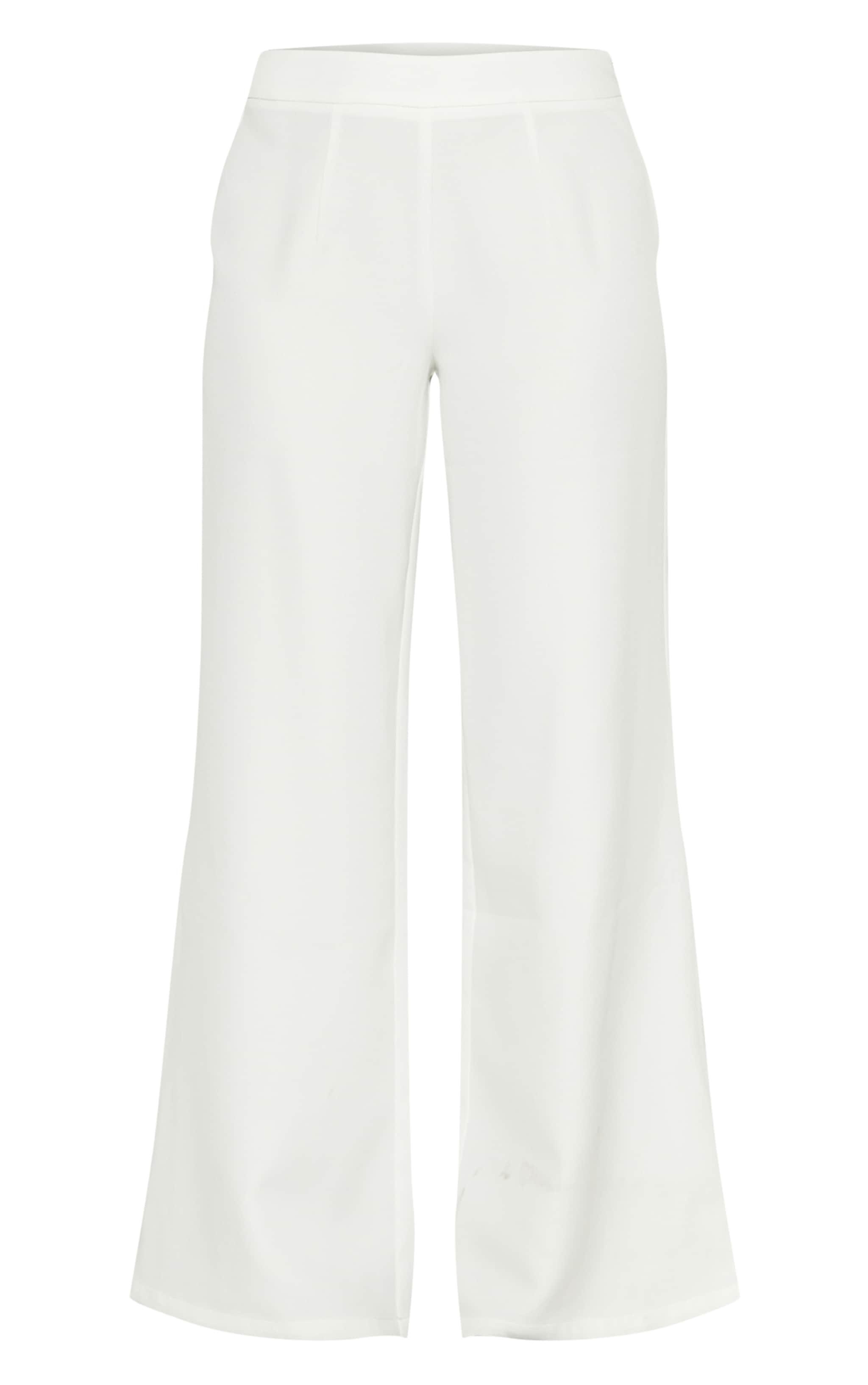 Petite White Woven High Waisted Tailored Wide Leg Pants Product Image
