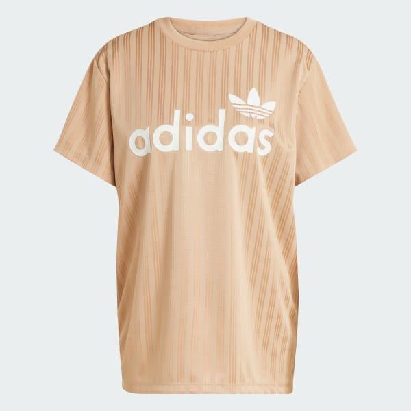 adidas Linear Graphic Boyfriend Tee Off White 2XS Womens Product Image