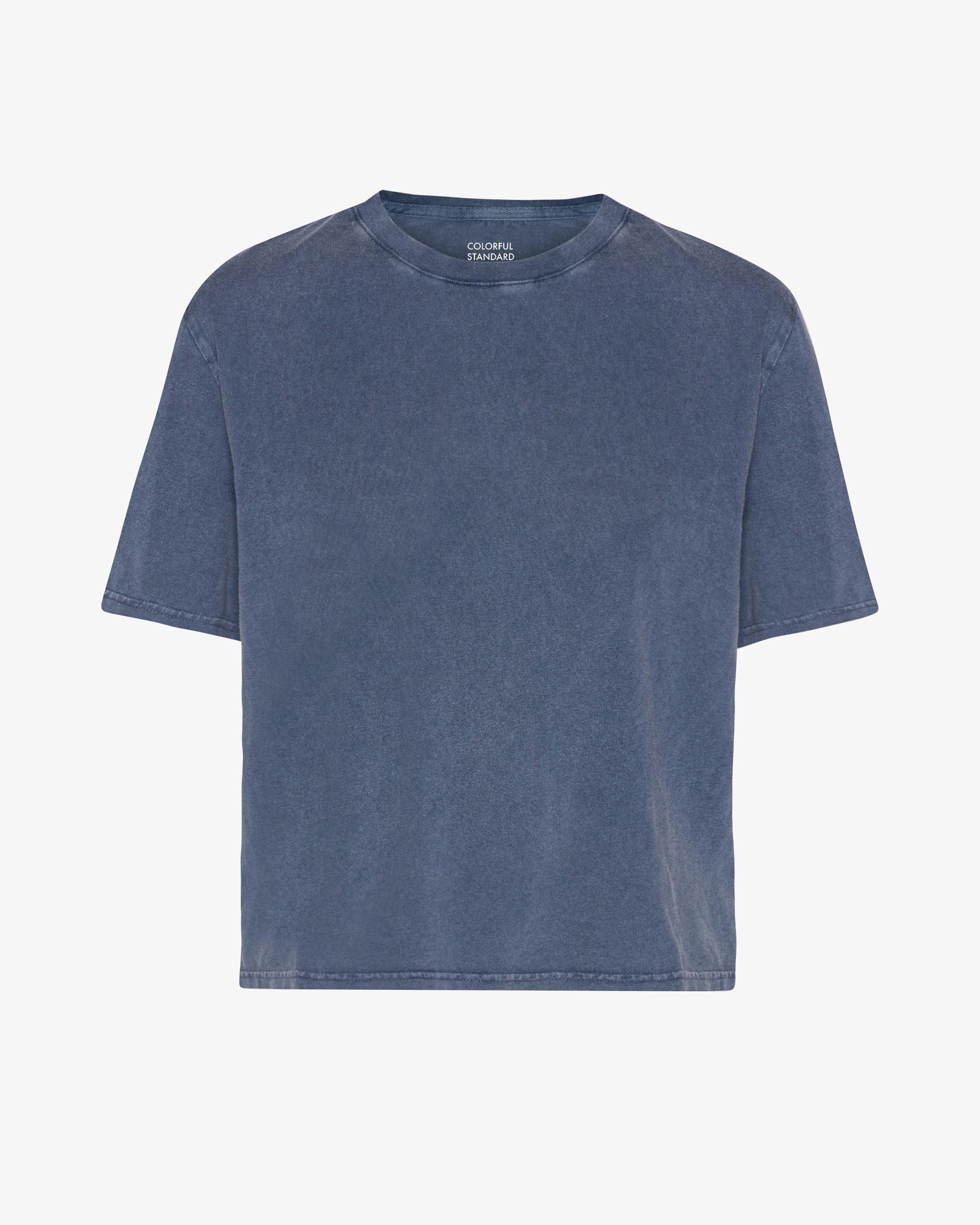 Organic Boxy Crop Tee - Faded Black Product Image
