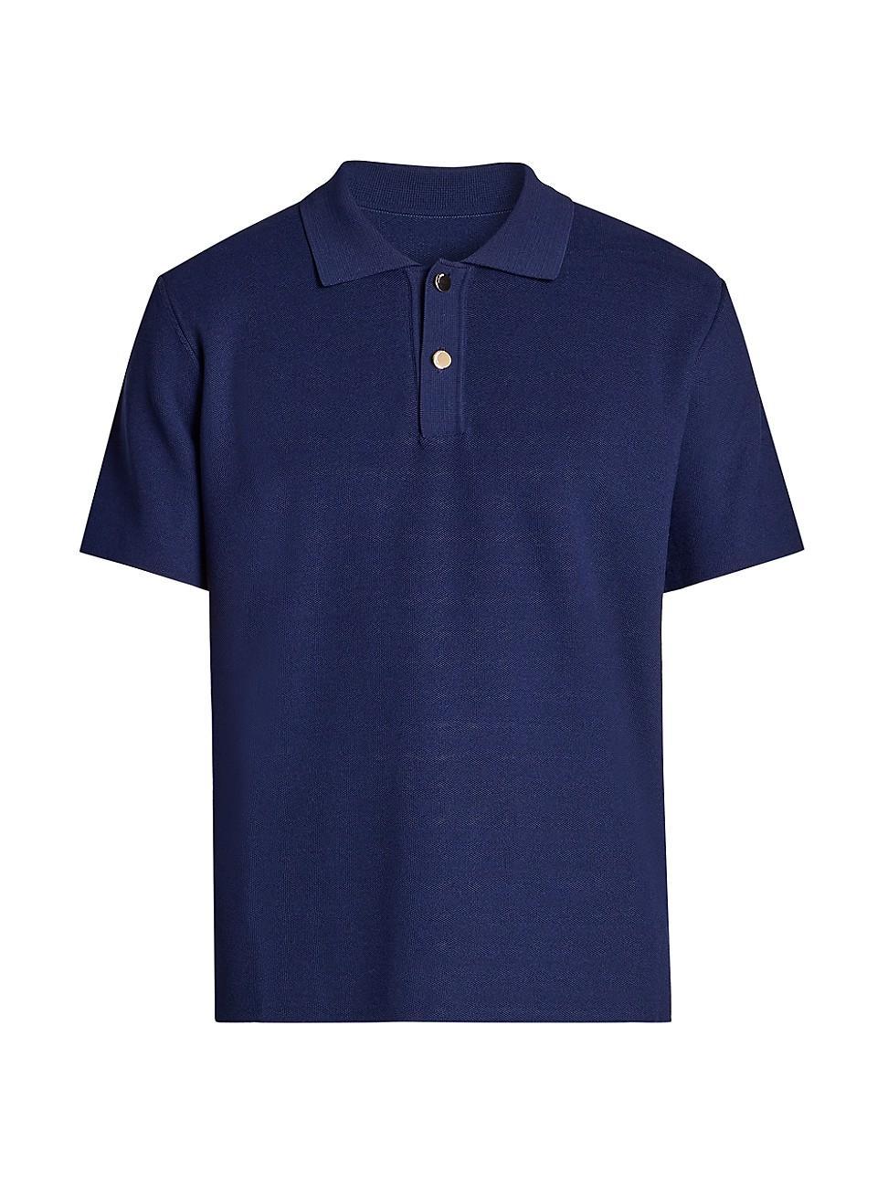 Mens Cotton Piqu Shirt Style Collar Polo Shirt Product Image