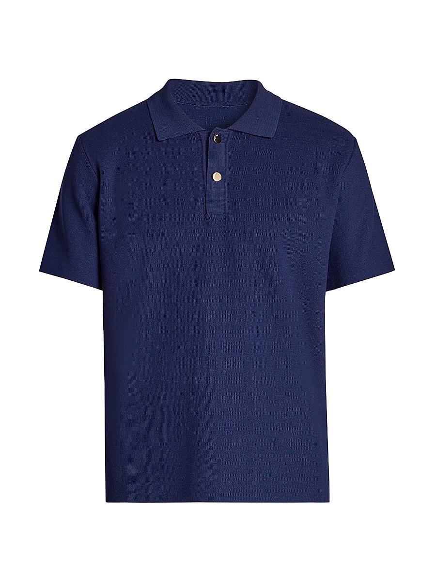 Mens Cotton Piqu Shirt Style Collar Polo Shirt Product Image