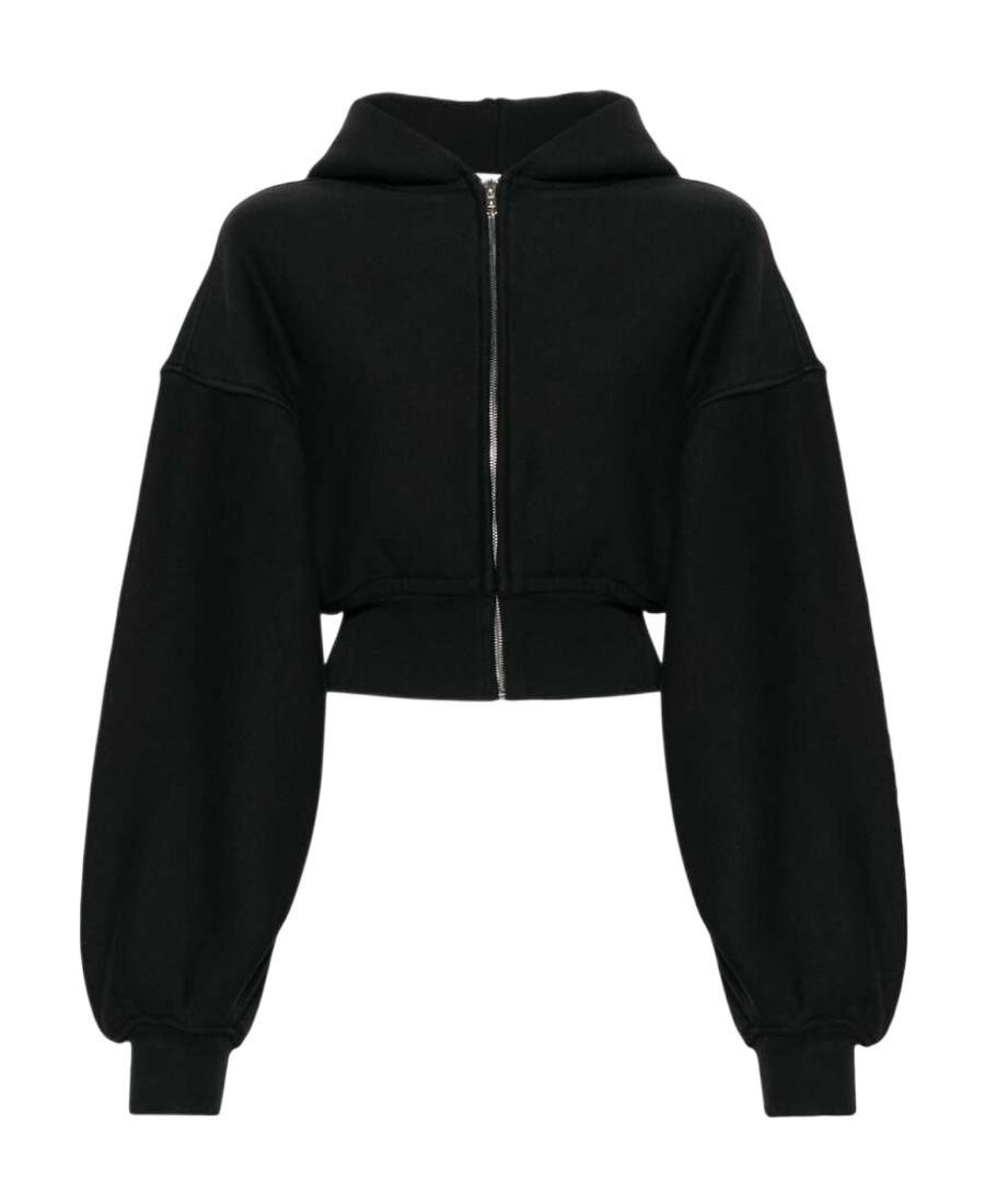 ALEXANDER WANG T Cropped Hoodie Sweatshirt In Black Product Image