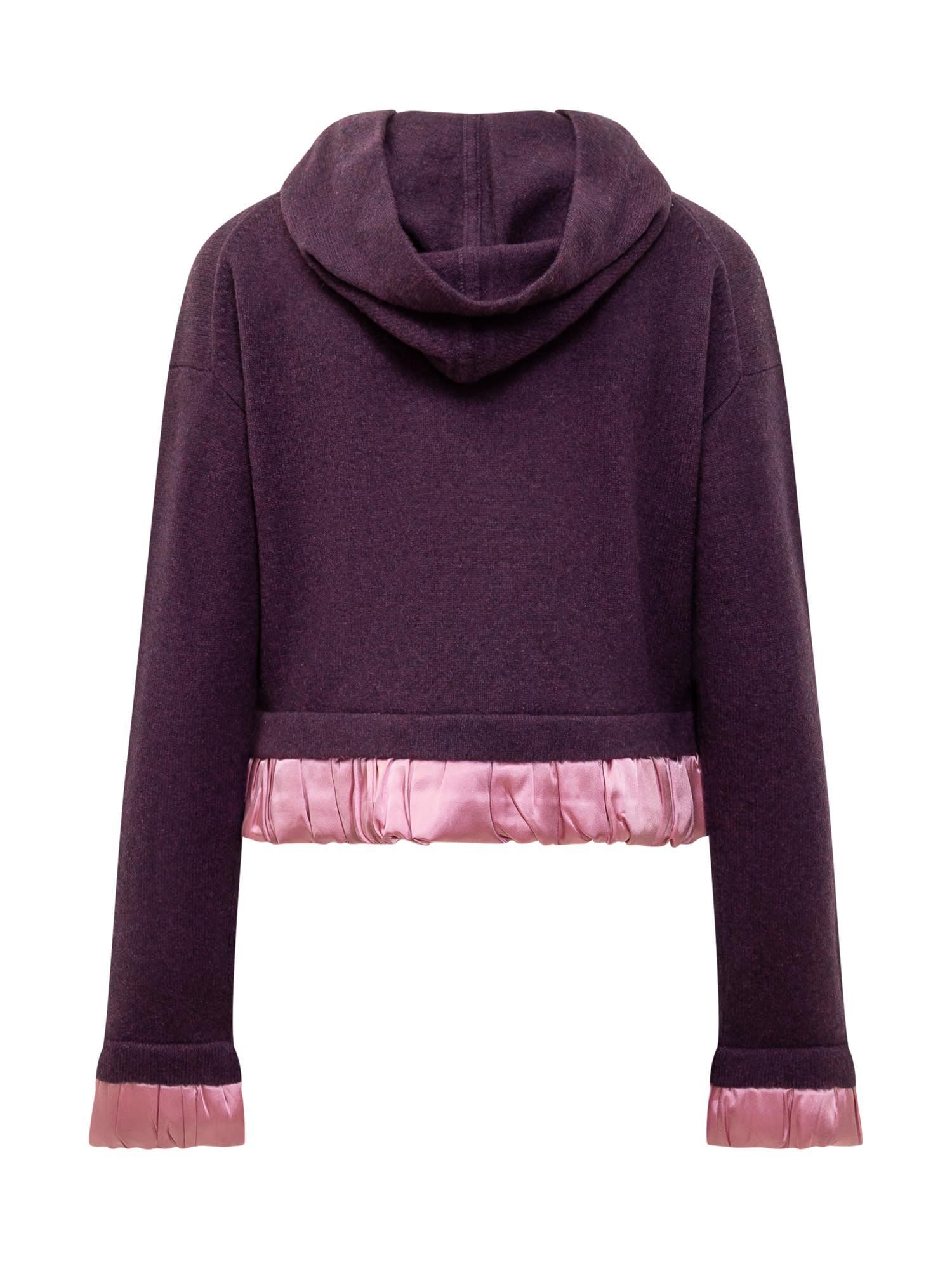 JW ANDERSON J.w. Anderson Jwanchor Satin Trimmed Sweatshirt In Plum Product Image