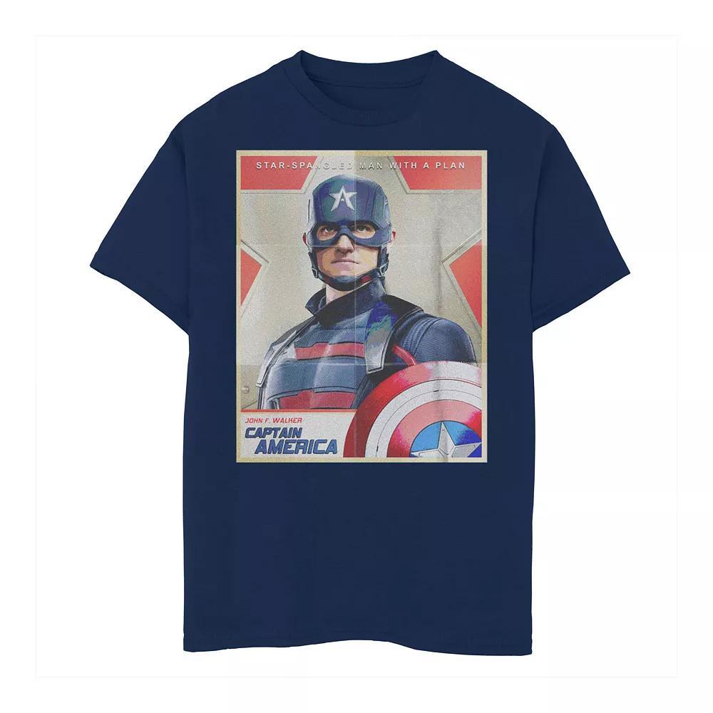 Boys 8-20 Marvel Falcon Winter Soldier Captain America Man With A Plan Tee, Boy's, Size: XS, Blue Product Image