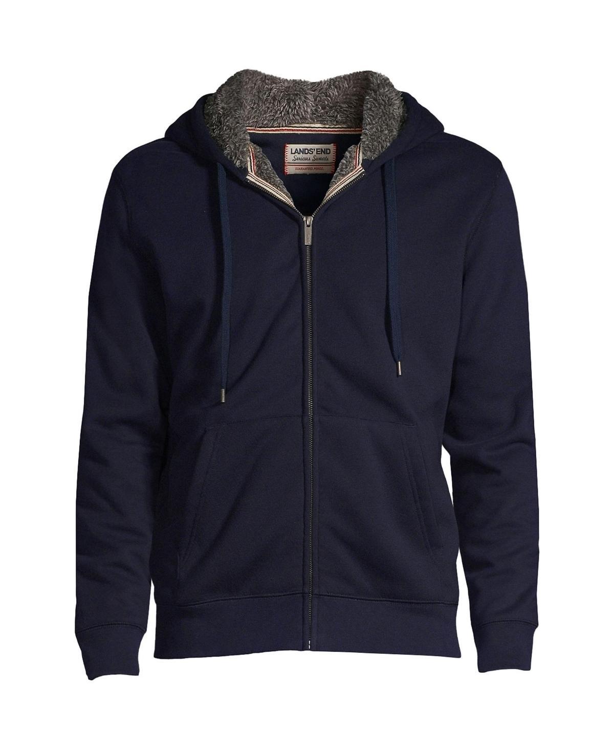 Men's Lands' End Serious Sweats Full-Zip Sherpa Hoodie, Size: Small, Radiant Blue Product Image