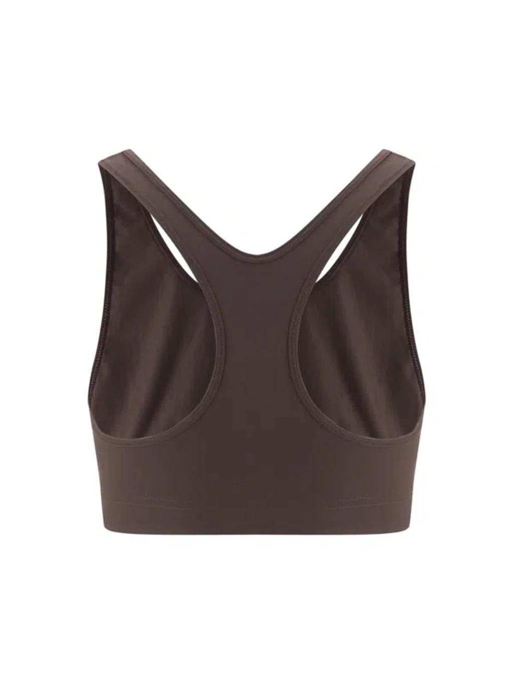 JIL SANDER Stylish Racerback Crop Top In Brown Product Image