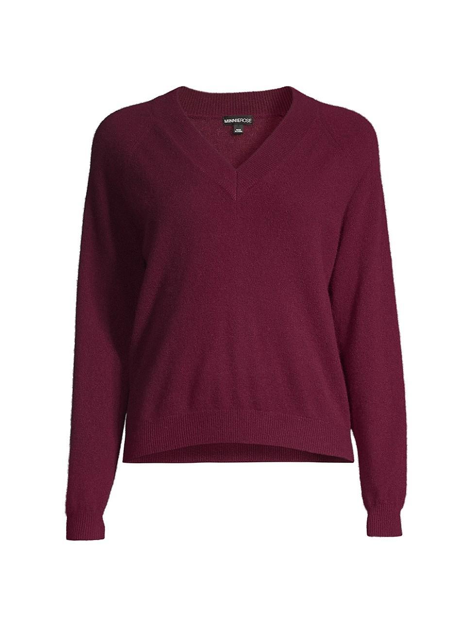 Womens V-Neck Cashmere Sweater Product Image