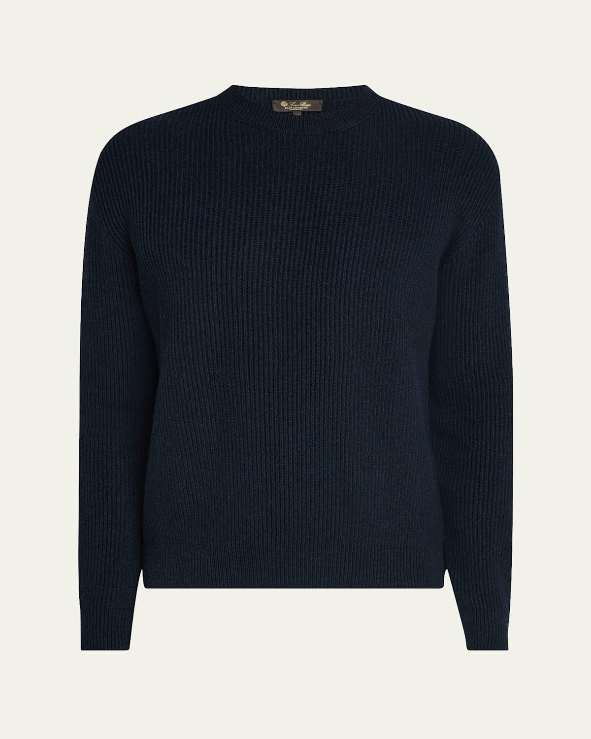Mens Wells Cashmere and Silk Knit Crewneck Sweater Product Image