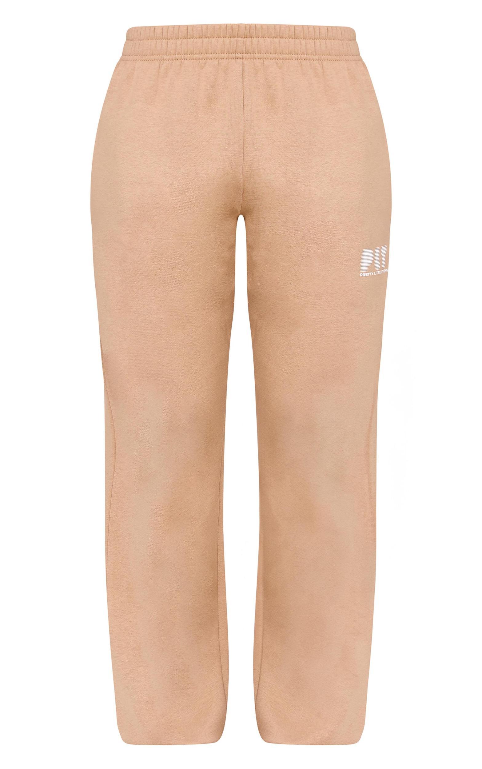 PRETTYLITTLETHING Taupe Oversized Cuffed Sweatpants Product Image