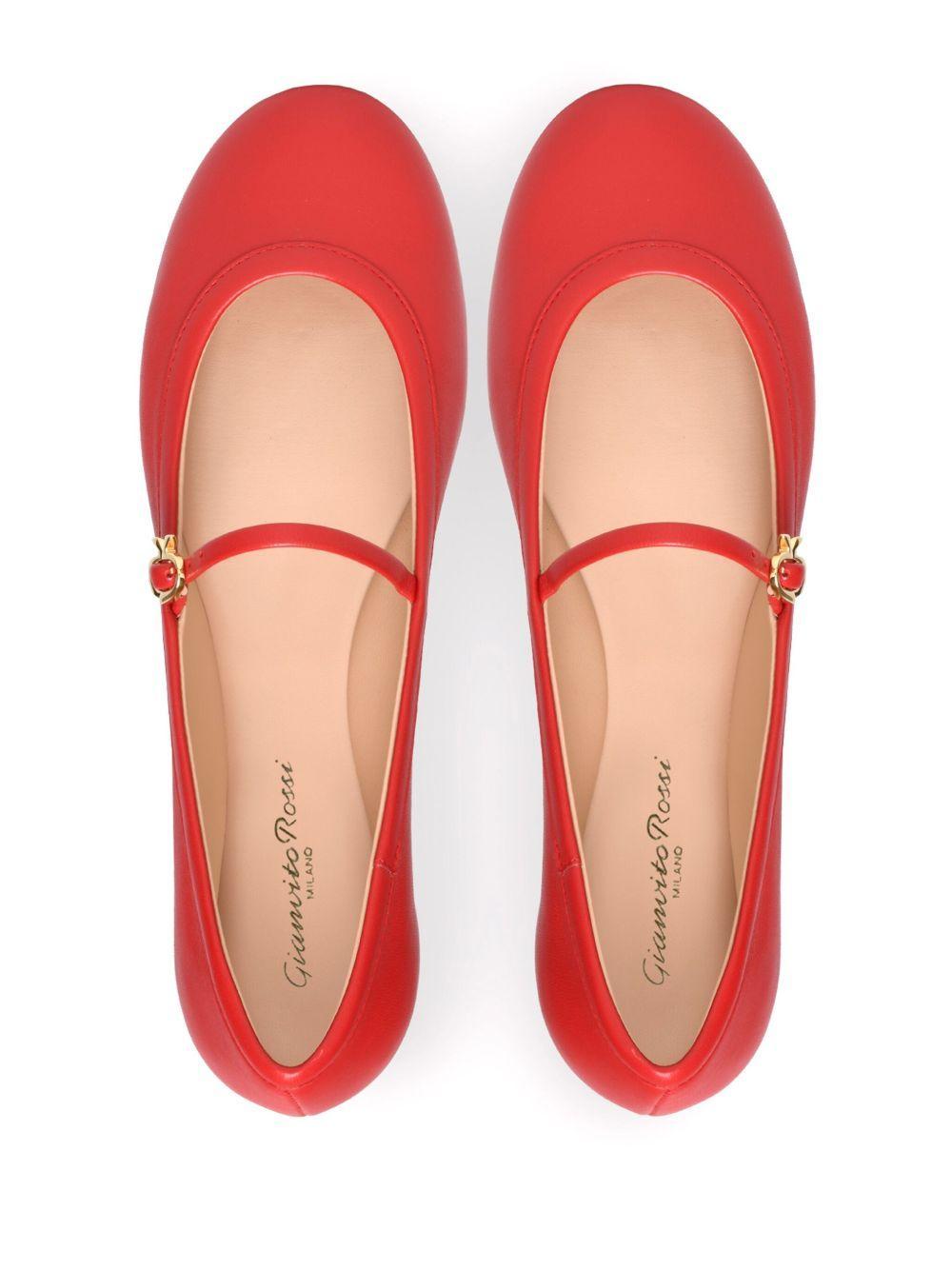 GIANVITO ROSSI Woman Ballet Flats Red Size 8 Leather In Red Nappa Product Image