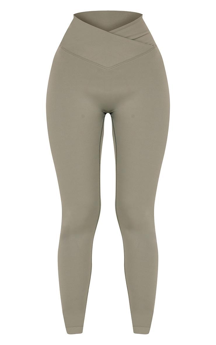 Petite Olive Sculpt Wrap Waist Gym Leggings Product Image
