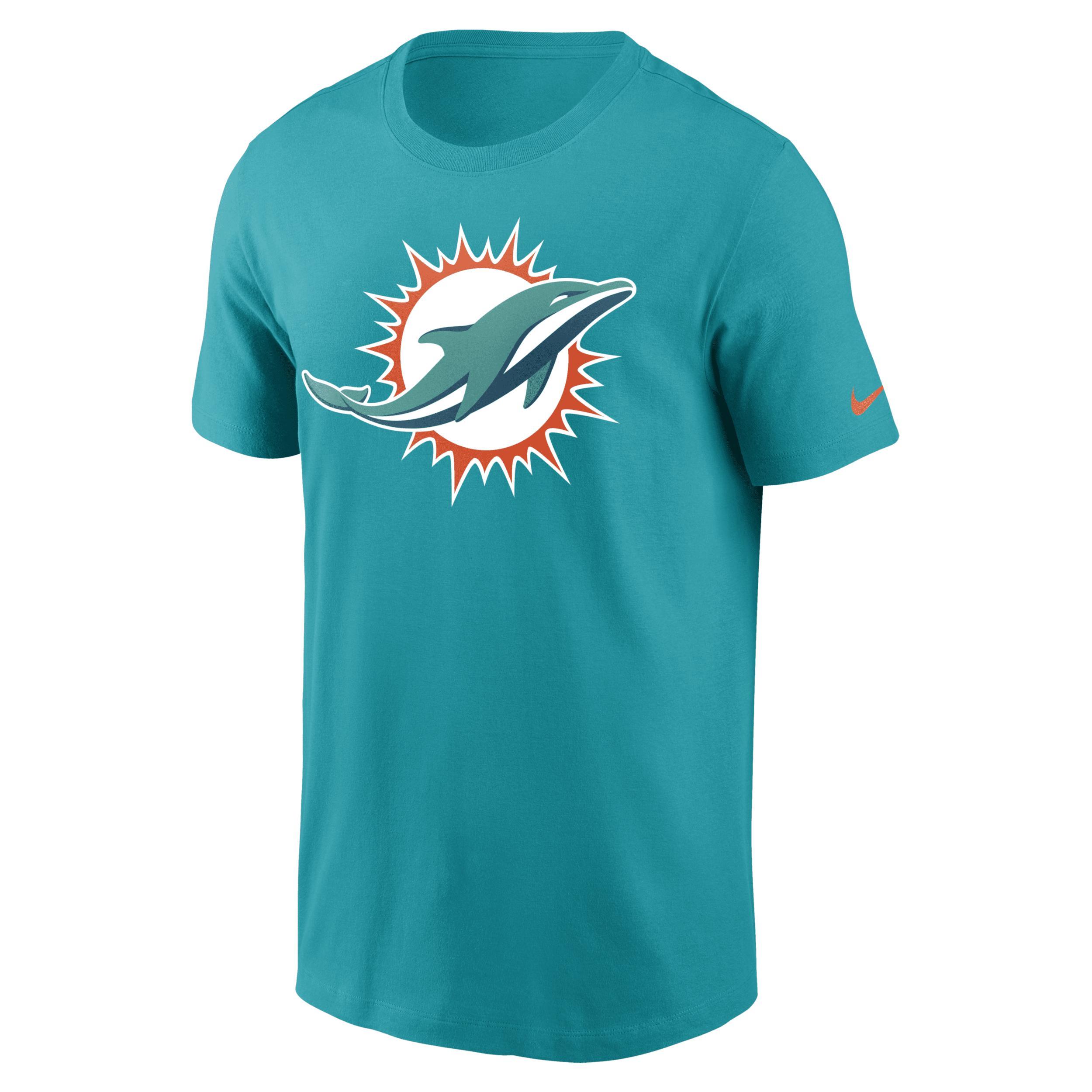 Mens Aqua Miami Dolphins Primary Logo T-shirt Product Image