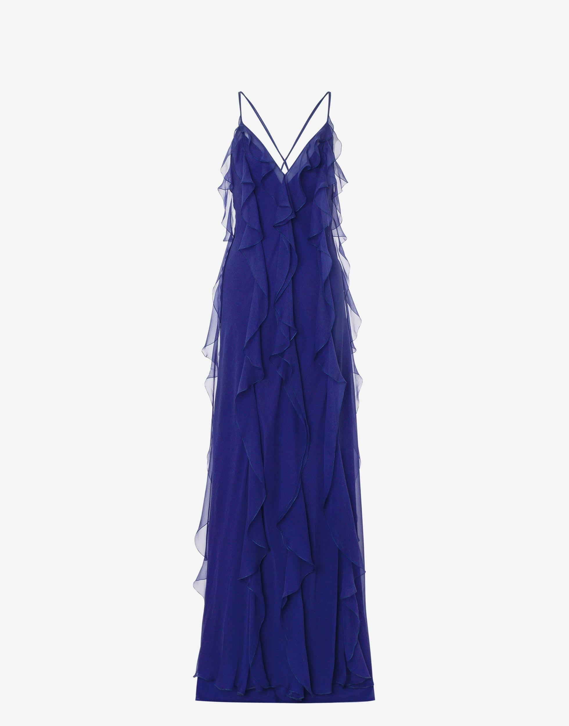Organic chiffon sleeveless dress with ruffles Product Image