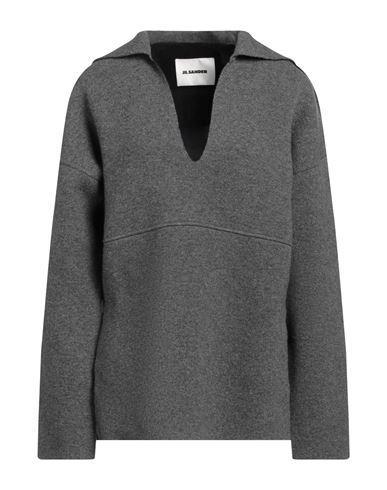 JIL SANDER Sailor Neckline Knit Sweater In Grey Product Image