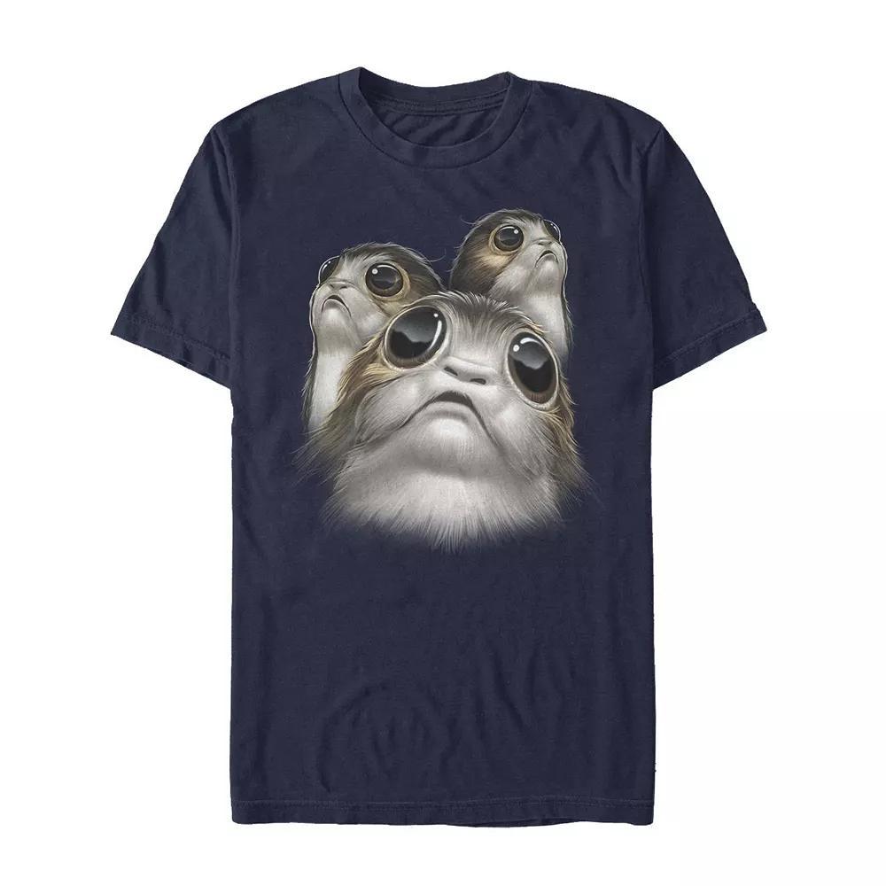 Men's Mens Star Wars Big Face Porgs Tee, Size: Medium, Blue Product Image